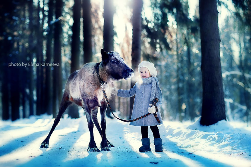 Children And Animals Cuddle In Adorable Photoshoots By Elena Karneeva