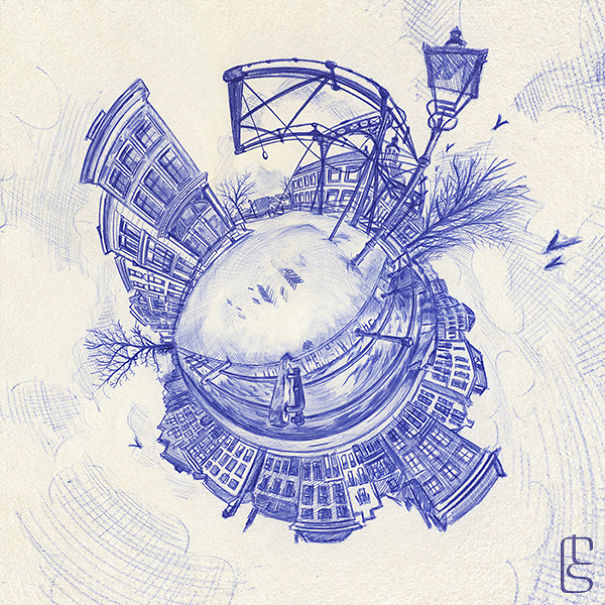 I Draw Panoramic Worlds That Give You A 360 View I Draw Panoramic Worlds That Give You A 360 View