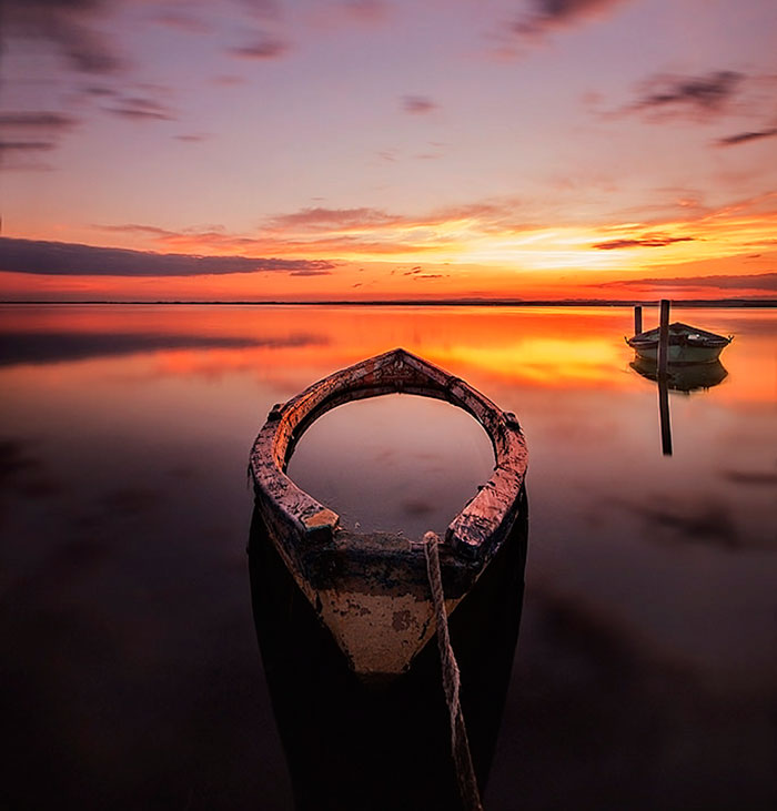 Boats At Sunset I Captured In France