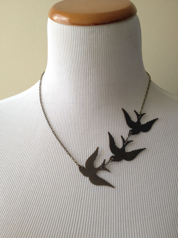 Divergent Bird Tattoo Necklace