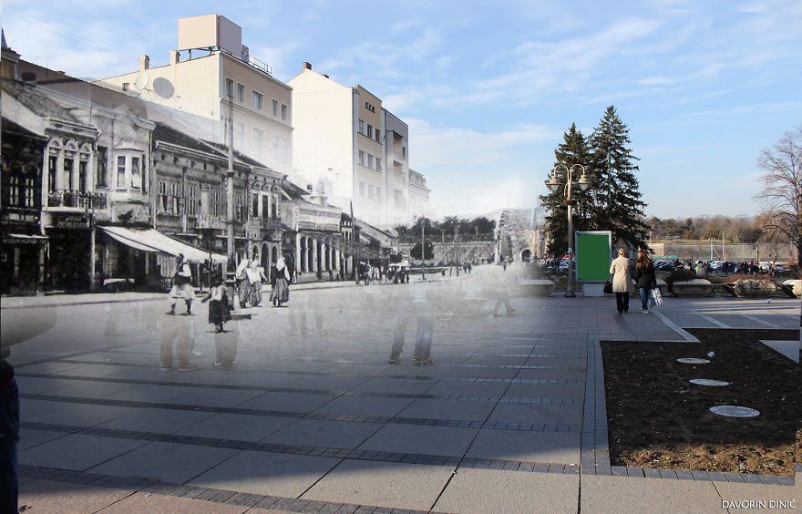 I Combined Old And New Photos Of Serbian Streets To Bring History To Life