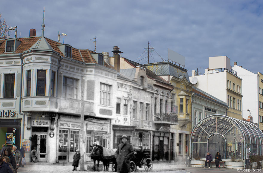 I Combined Old And New Photos Of Serbian Streets To Bring History To Life