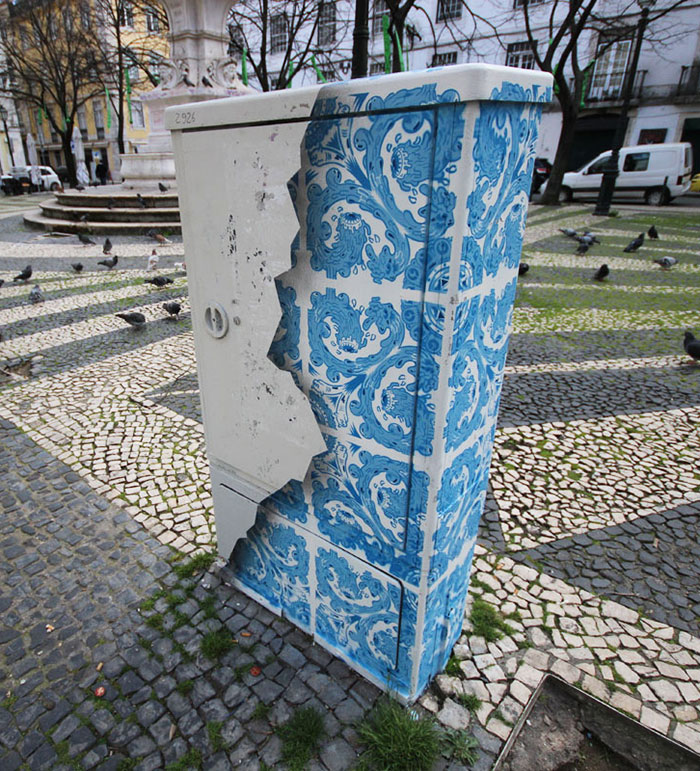 I Create Ceramic Tile Illusions On Electrical Boxes And Buildings To Remind People Of Portuguese History