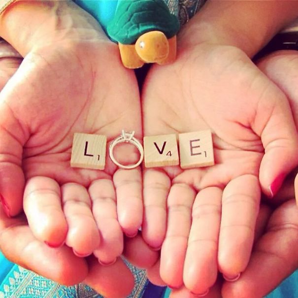 Playing With Scrabble Engagement Announcement