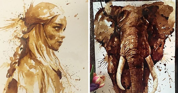 I Use Coffee To Draw Detailed Paintings Of My Favourite Characters