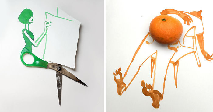 20 Creative Drawings Completed Using Everyday Objects By Christoph Niemann