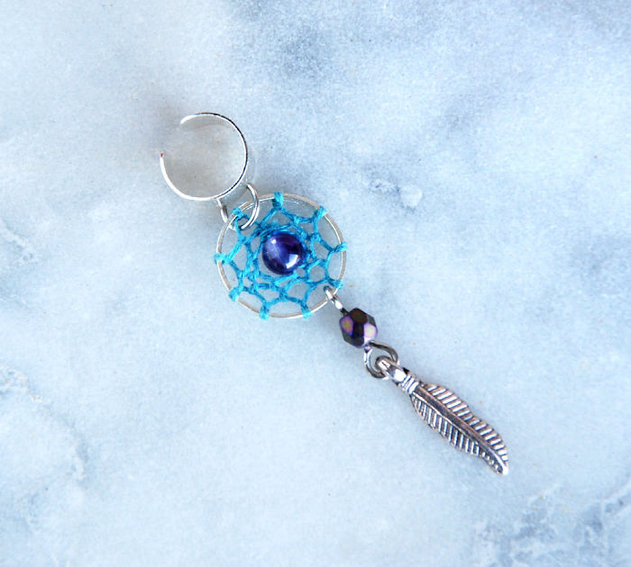 Amethyst Dreamcatcher Earcuff