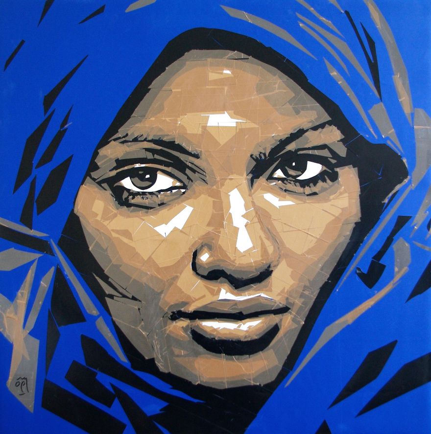 Artist Uses Packing Tape To Create Beautiful Portraits Of Moroccan People Artist Uses Packing Tape To Create Beautiful Portraits Of Moroccan People
