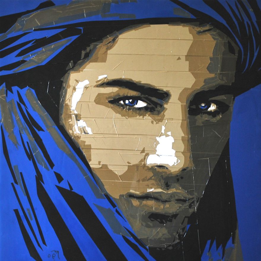 Artist Uses Packing Tape To Create Beautiful Portraits Of Moroccan People Artist Uses Packing Tape To Create Beautiful Portraits Of Moroccan People