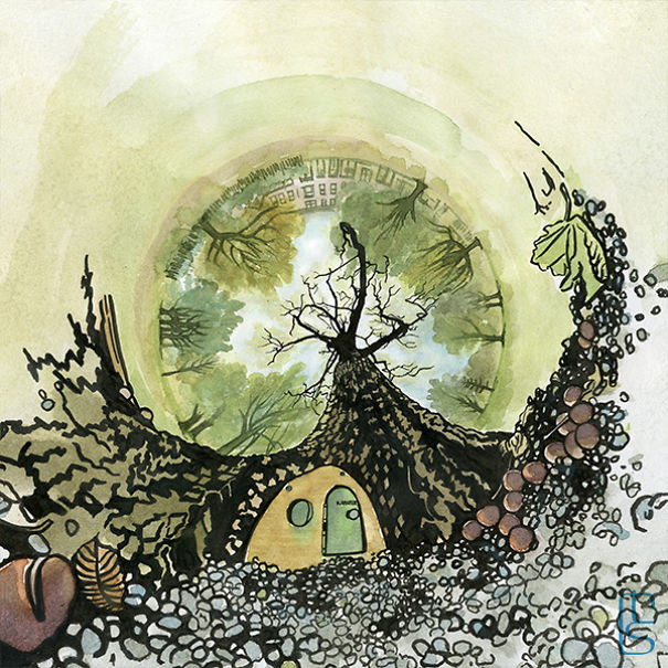 I Draw Panoramic Worlds That Give You A 360 View I Draw Panoramic Worlds That Give You A 360 View