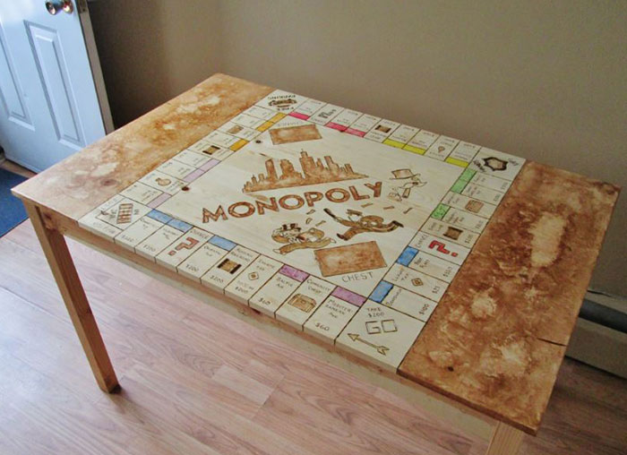 I Spent 40 Hours Transforming My Old Kitchen Table Into A Monopoly Board