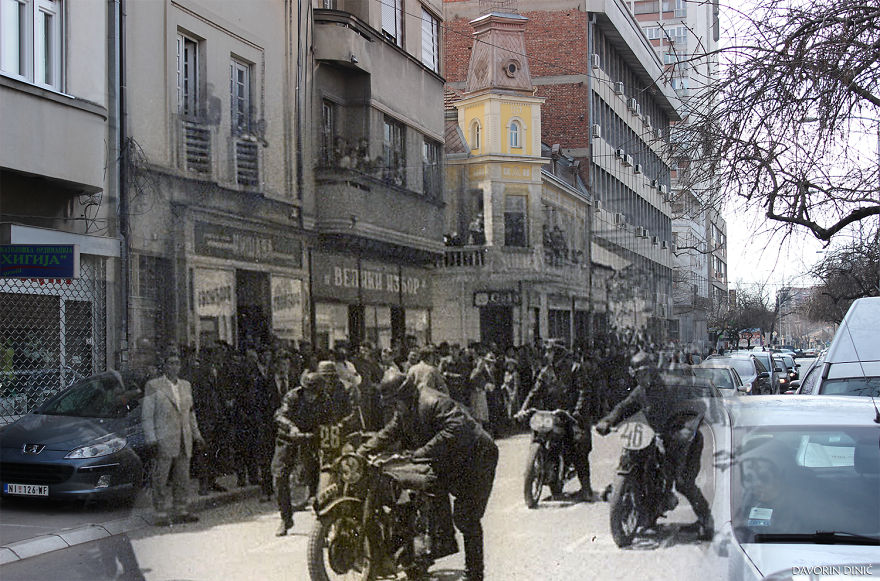 I Combined Old And New Photos Of Serbian Streets To Bring History To Life