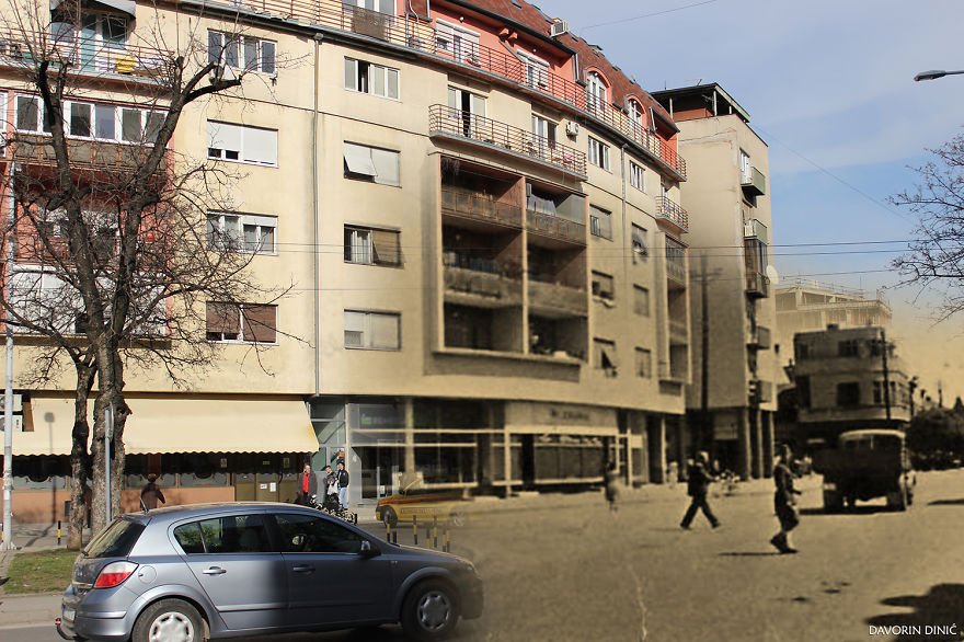 I Combined Old And New Photos Of Serbian Streets To Bring History To Life