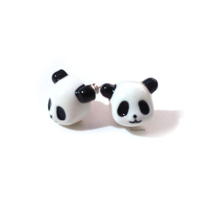 Panda Earrings By Pendientera