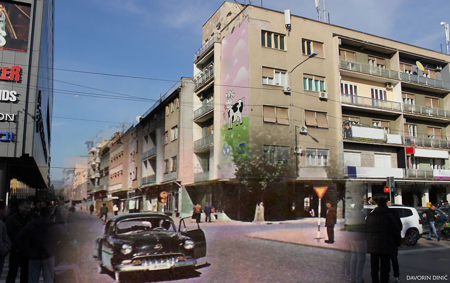 I Combined Old And New Photos Of Serbian Streets To Bring History To Life
