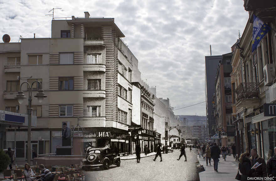 I Combined Old And New Photos Of Serbian Streets To Bring History To Life