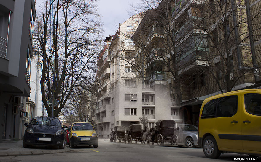 I Combined Old And New Photos Of Serbian Streets To Bring History To Life
