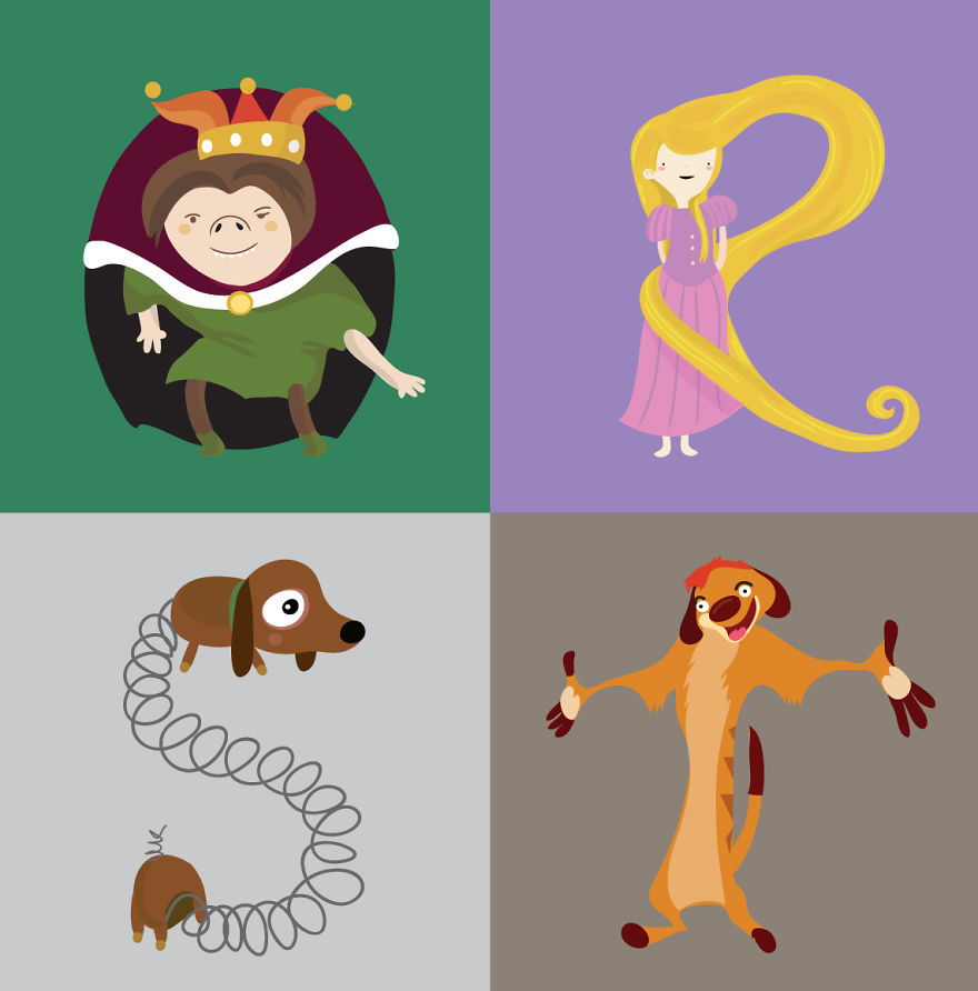 I Made An Illustrated Alphabet Inspired By Animated Characters