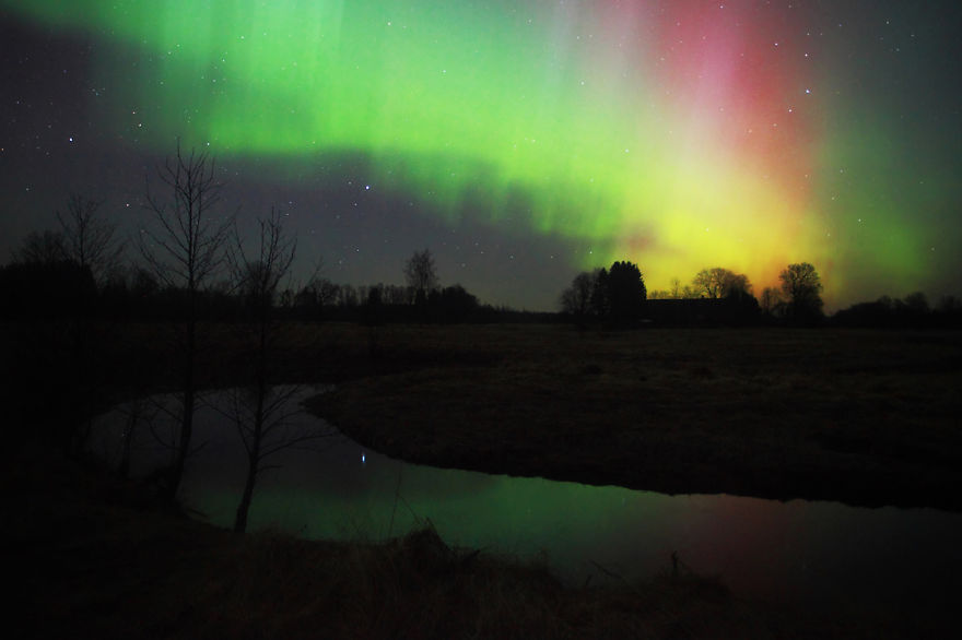 Northern Lights Or Aurora Borealis In Estonia