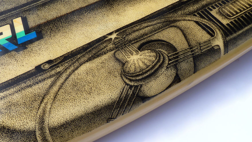 A Time Lapse Video Of Me Drawing On Old Surfboard