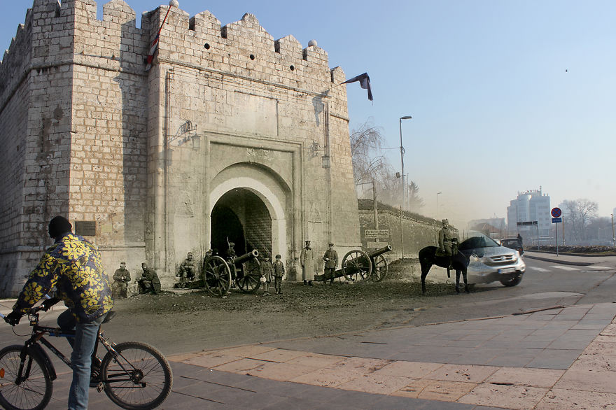 I Combined Old And New Photos Of Serbian Streets To Bring History To Life