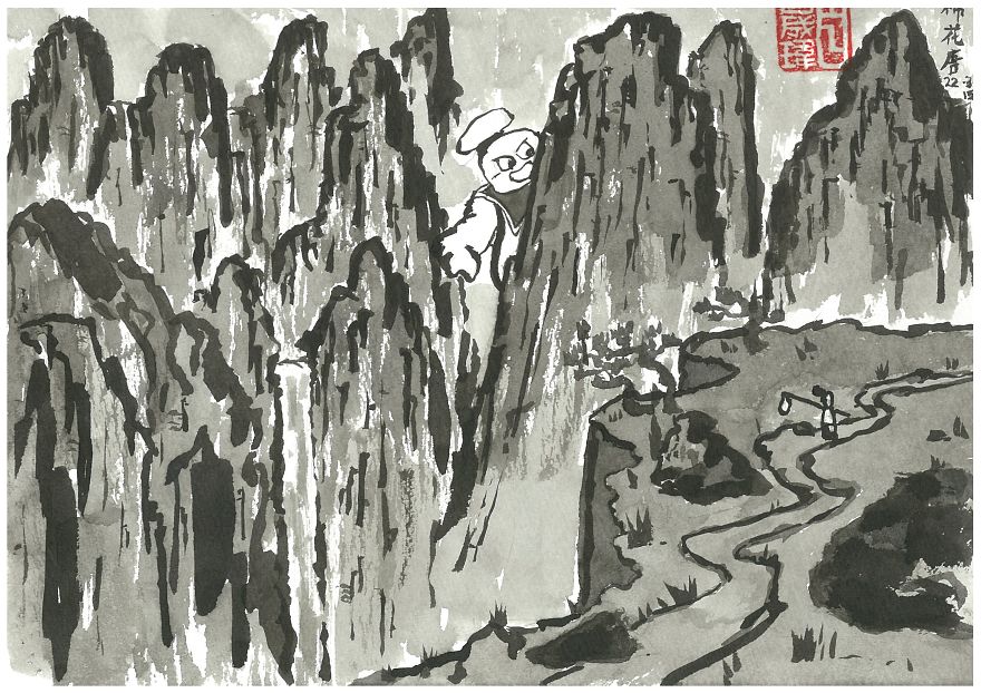 Childhood Companions In Chinese Ink Paintings