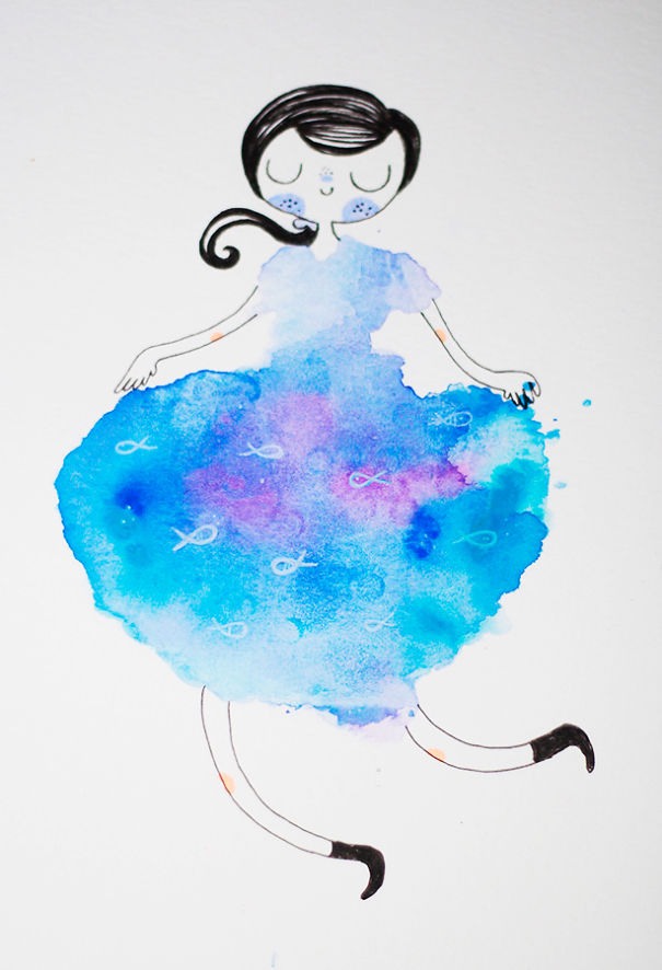 I Make Girls From Blots Of Watercolor