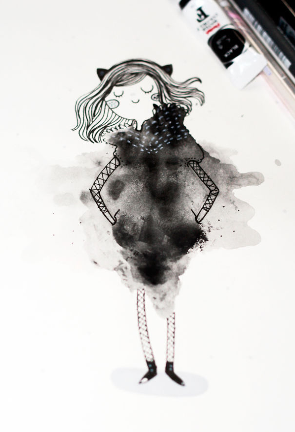 I Make Girls From Blots Of Watercolor