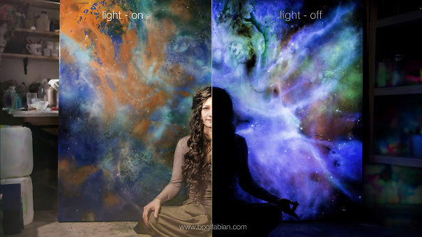 Bogi Fabian Glow In The Dark Space Painting