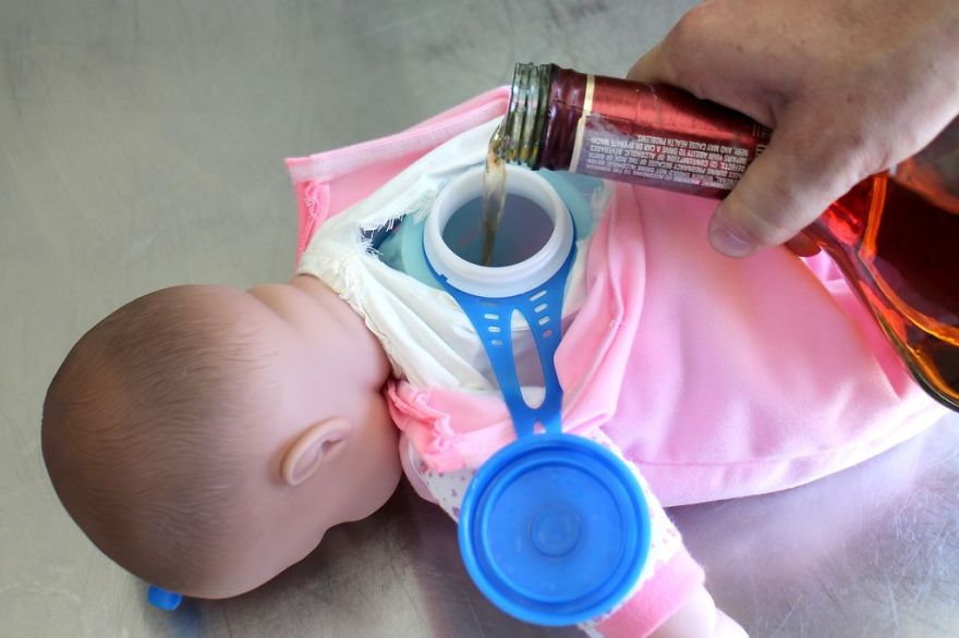 Baby Flask: How To Turn A Baby Doll Into A Beverage Container Baby Flask: How To Turn A Baby Doll Into A Beverage Container