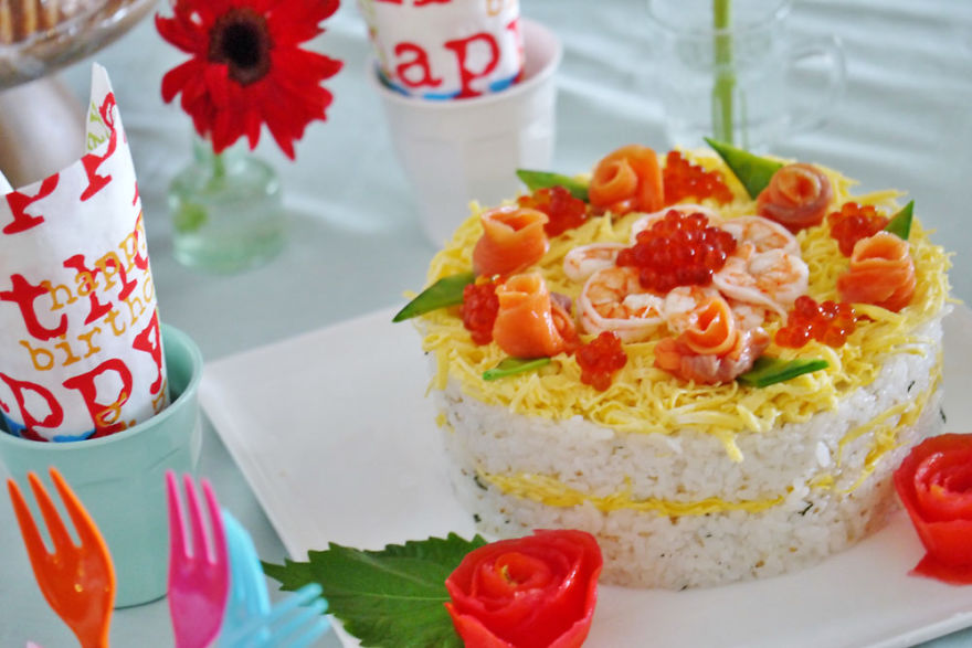 Sushi Cakes: Easy To Make And Fun To Eat Sushi Cakes: Easy To Make And Fun To Eat