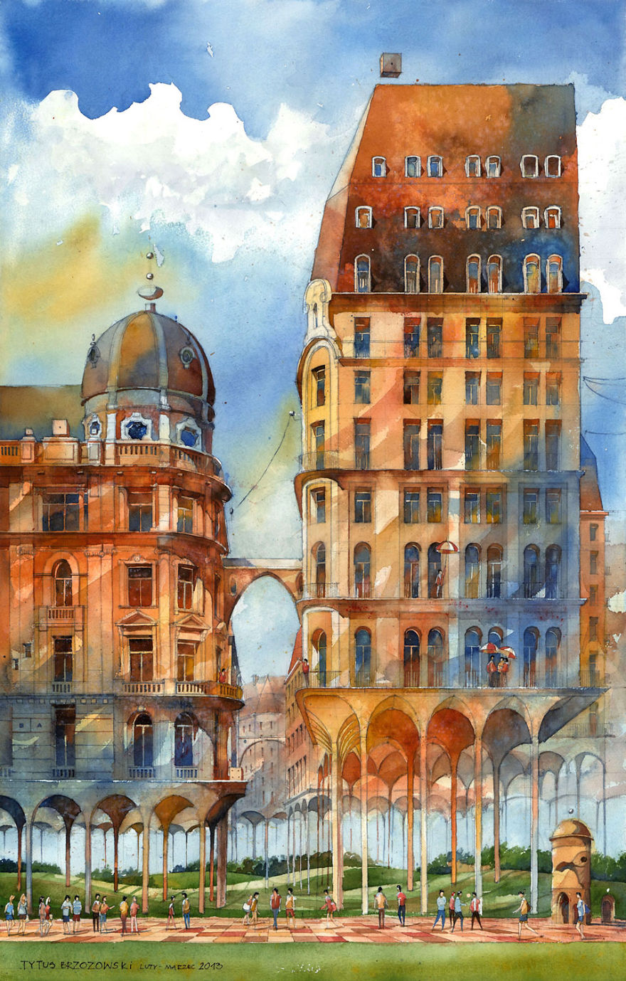 Surreal Watercolor Paintings Of Warsaw By Tytus Brzozowski Surreal Watercolor Paintings Of Warsaw By Tytus Brzozowski