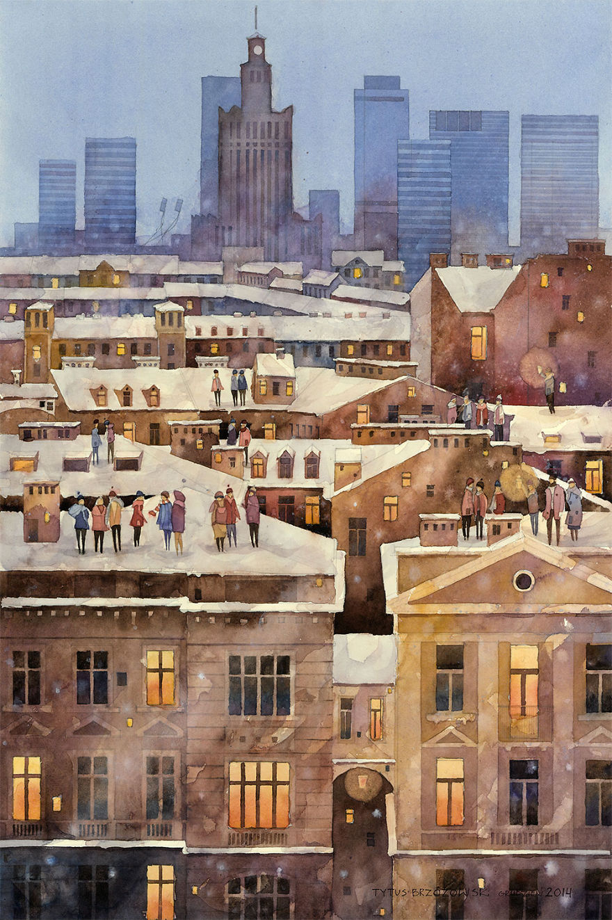 Surreal Watercolor Paintings Of Warsaw By Tytus Brzozowski Surreal Watercolor Paintings Of Warsaw By Tytus Brzozowski