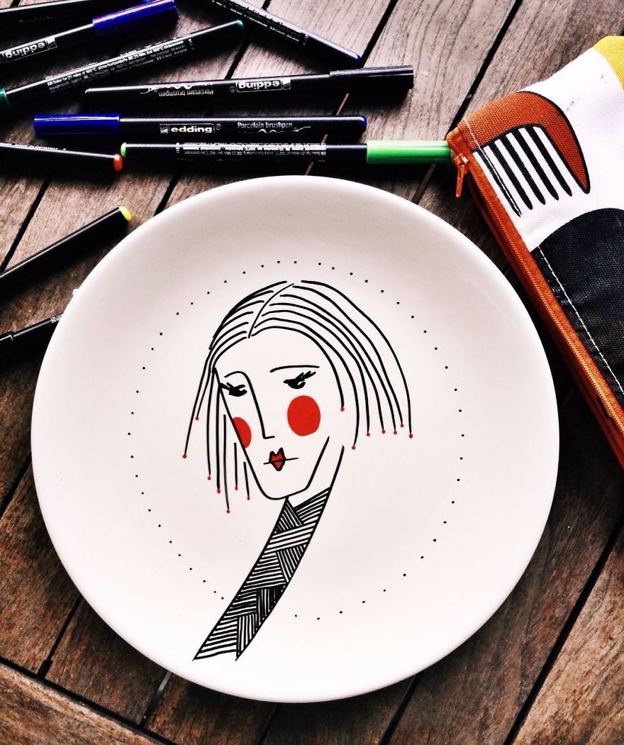 My Paintings On Porcelain Are Inspired By The People I See In French Style Cafes My Paintings On Porcelain Are Inspired By The People I See In French Style Cafes