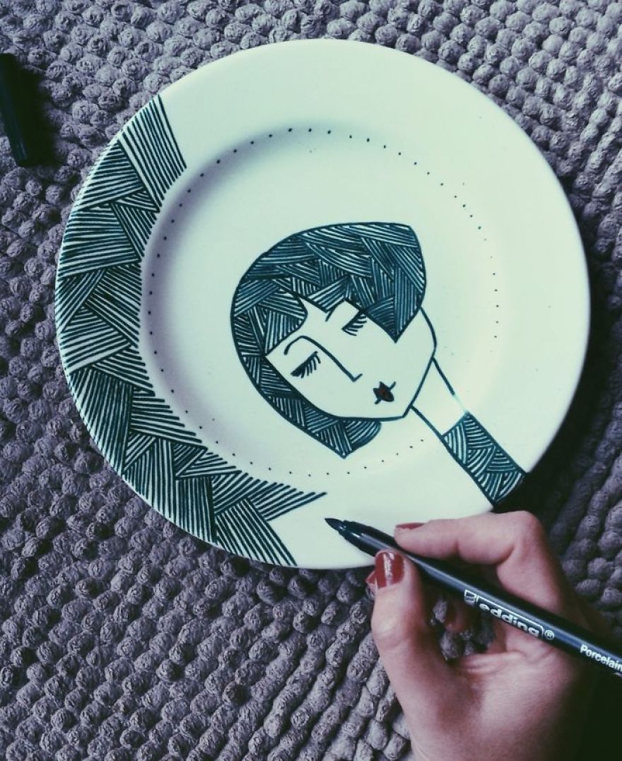 My Paintings On Porcelain Are Inspired By The People I See In French Style Cafes