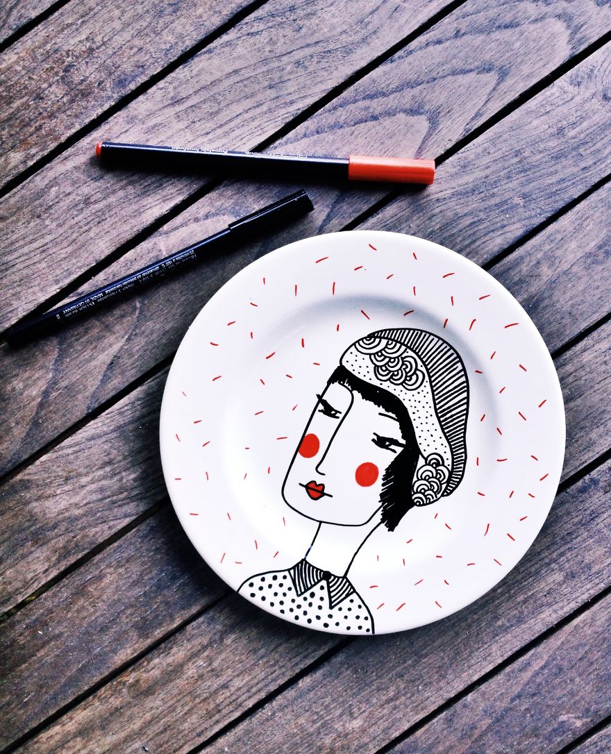 My Paintings On Porcelain Are Inspired By The People I See In French Style Cafes