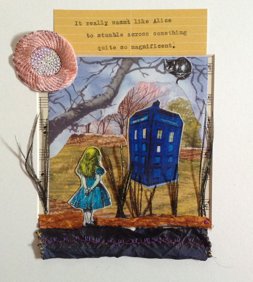 Selection Of My Mixed Media Alice In Wonderland Inspired Work.