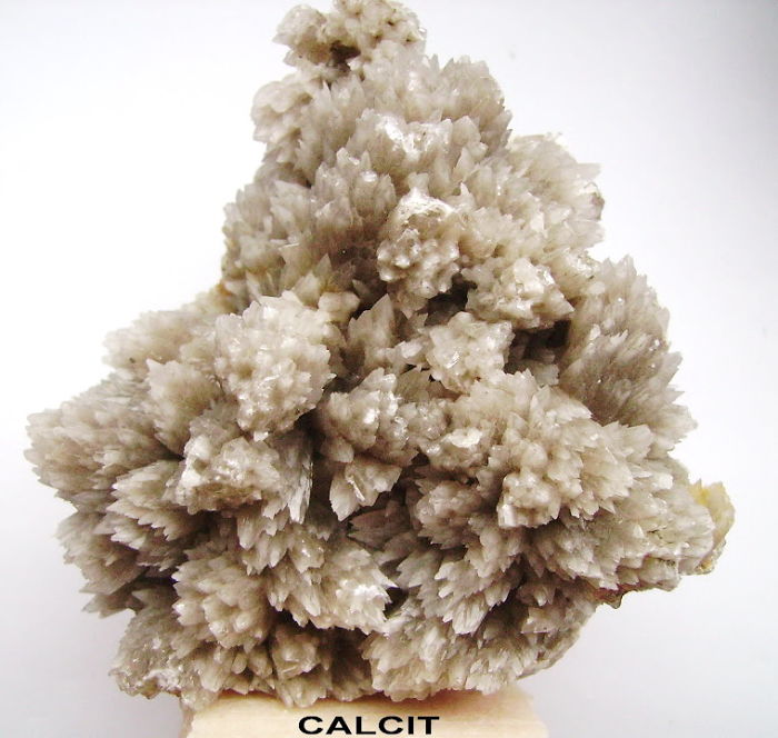 Calcite mineral specimen showcasing its intricate crystal formations.