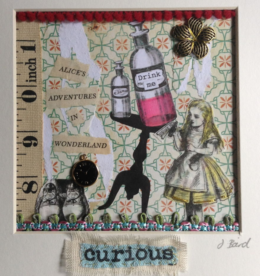 Selection Of My Mixed Media Alice In Wonderland Inspired Work.