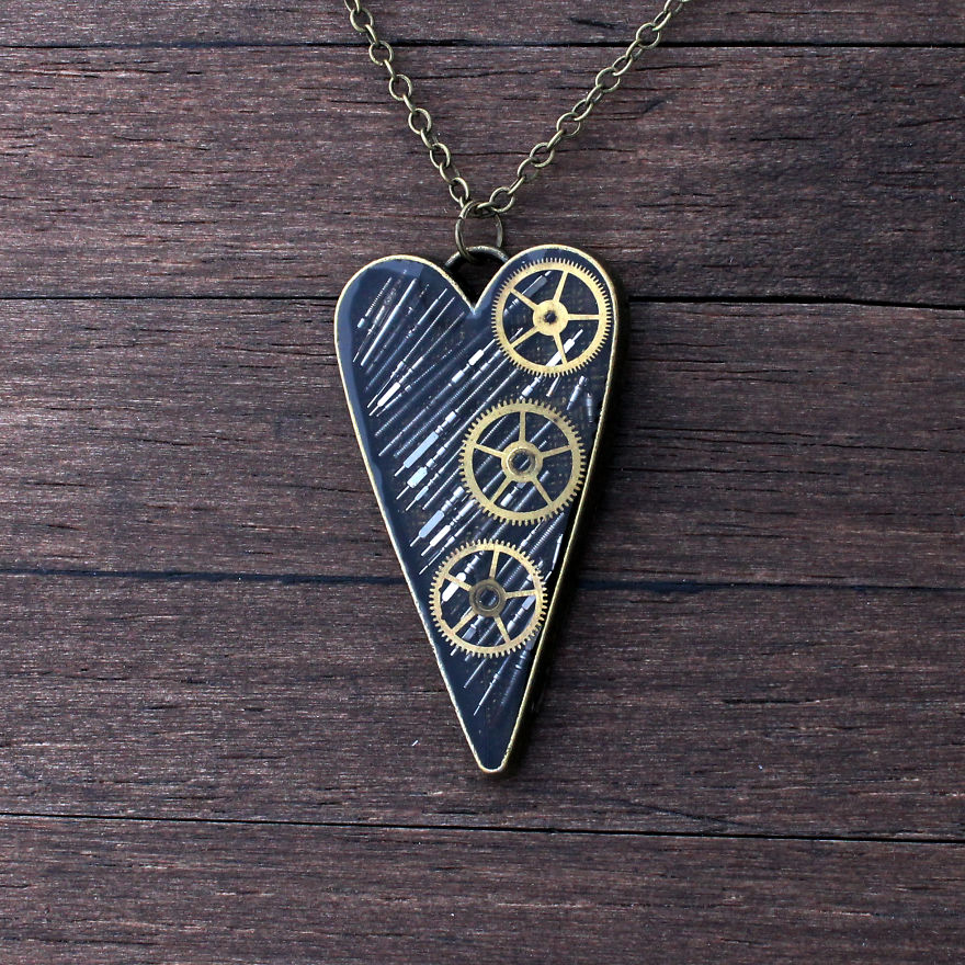 Steampunk Jewelry Made From Old Watch Parts By Lithuanian Artist