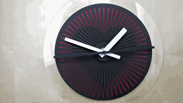 Optical Illusion Wallclocks Show Hidden Animations When Their Arrows Moves