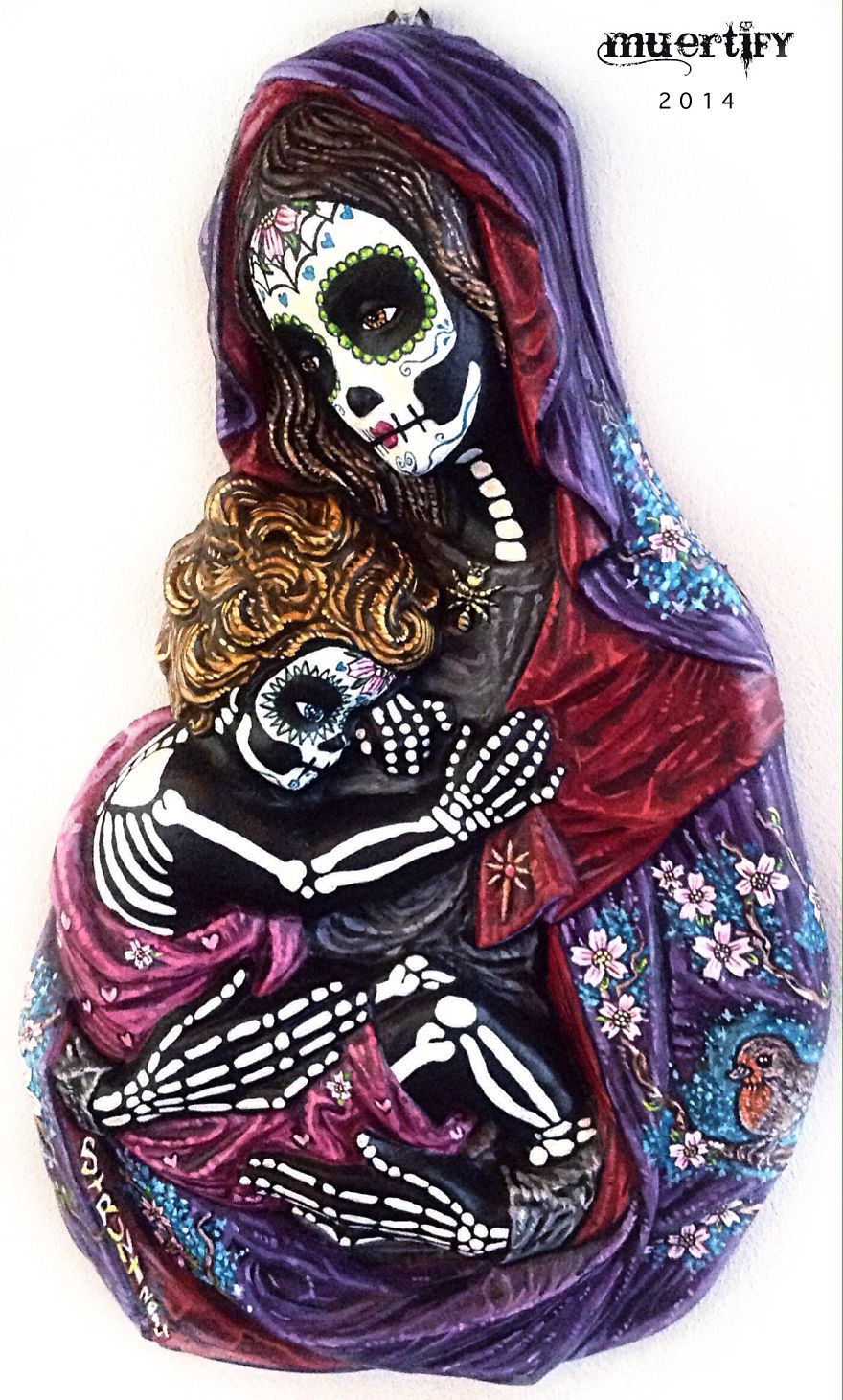 Muertify! Vintage Holy Statues Turned Into Dia De Los Muertos. Muertify! Vintage Holy Statues Turned Into Dia De Los Muertos.