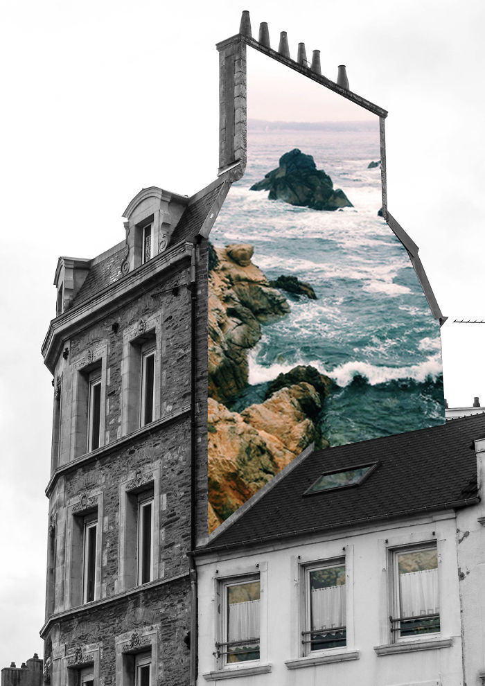 Collages Of Vintage Photos Blended With Natural Elements To Make Them More Joyful