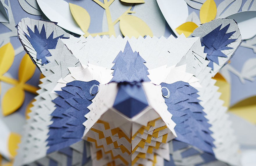 I Make Animal Masks From Hundreds Of Tiny Pieces Of Paper