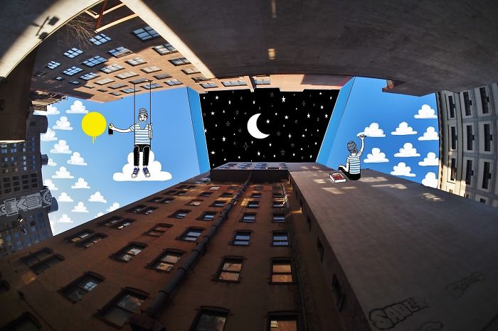 I Draw Illustrations On The Sky Between Buildings I Draw Illustrations On The Sky Between Buildings