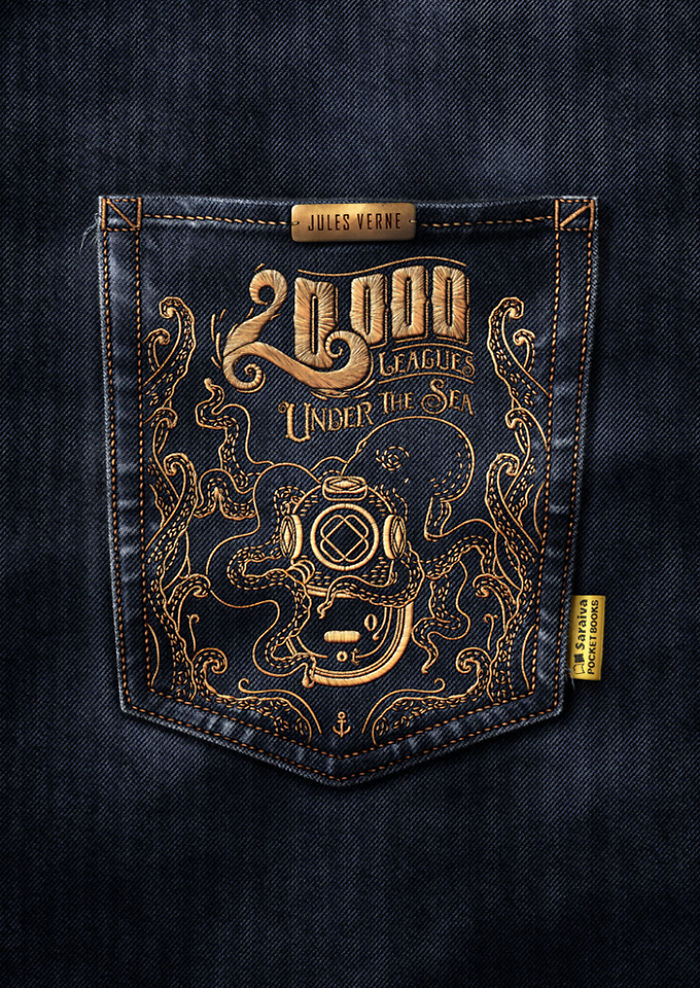 We Embroidered Covers Of Your Favorite Books On Jean Pockets