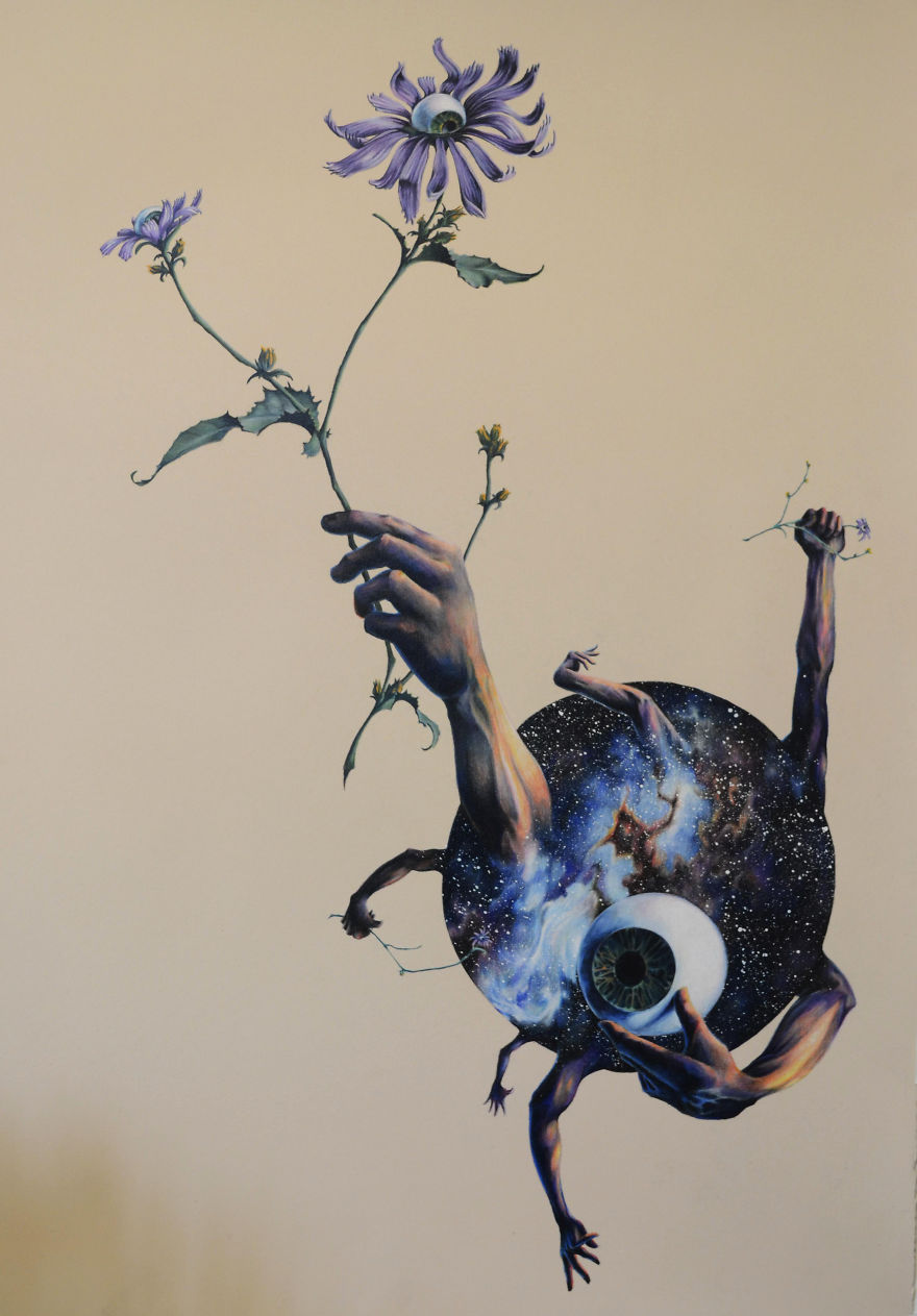 Pencil &amp; Chalk Illustrations Depicting My Humiliation At Being The Only Species That Destroys Earth