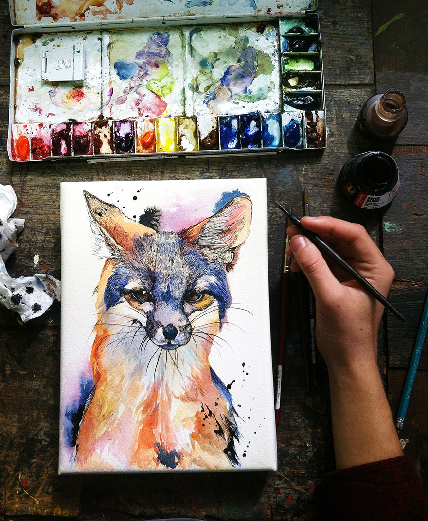 I Draw Animal Watercolors Inspired By My Time Spent Living In The Wild