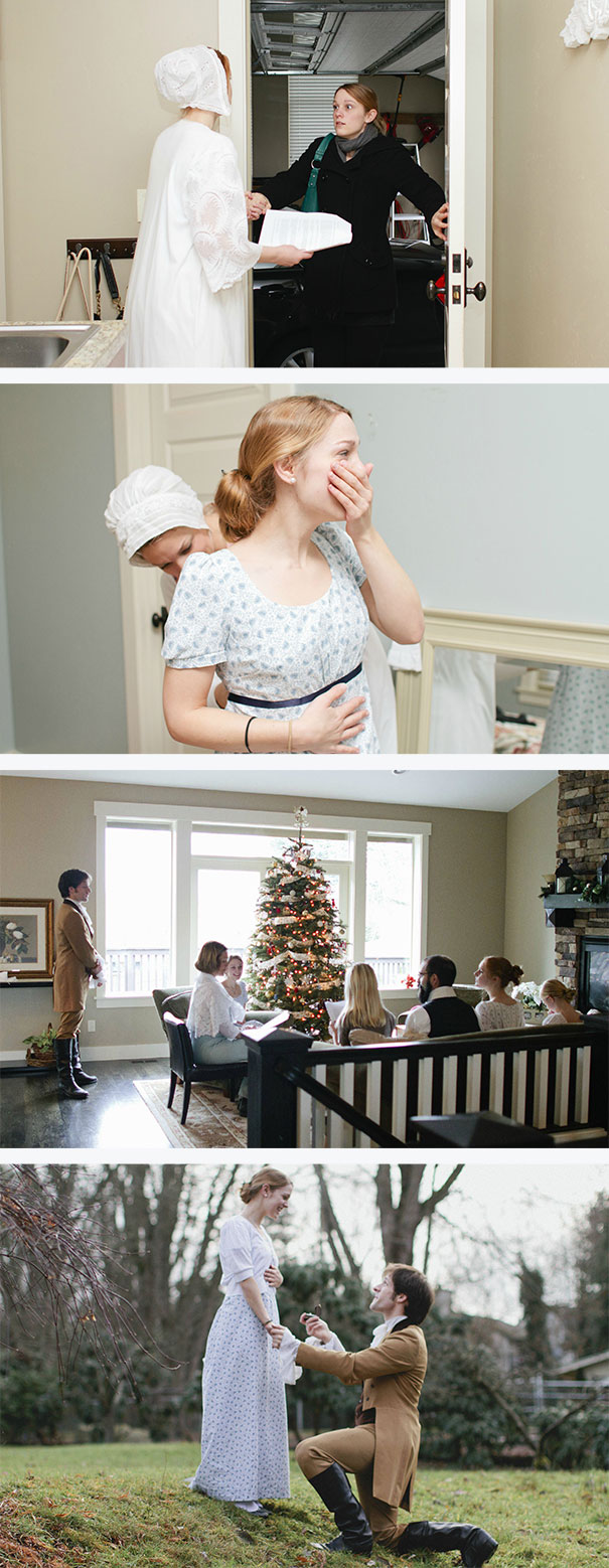 Unexpected Jane Austen's "Pride And Prejudice" Themed Proposal