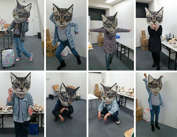 cat-head-mask-needle-felt-housetu-sato-japan-school-wool-art-3 cat-head-mask-needle-felt-housetu-sato-japan-school-wool-art-3